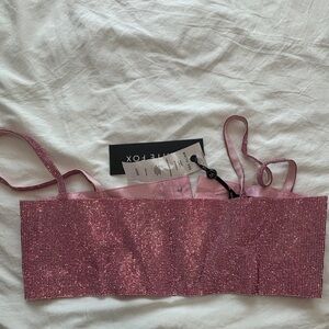 Pink rhinestone Crop Top